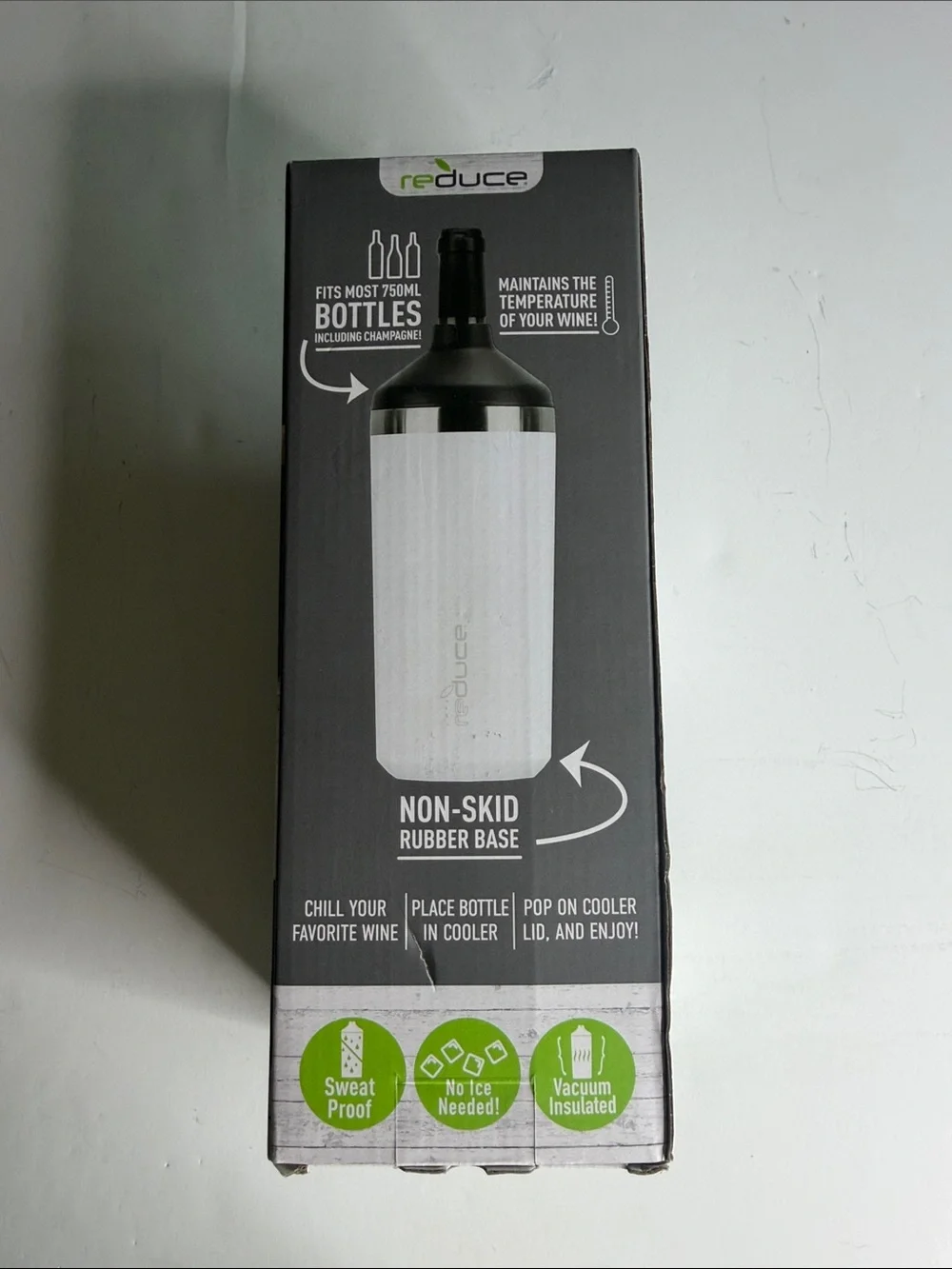 Chill & Go Wine Bottle Cooler - Gray New In Box